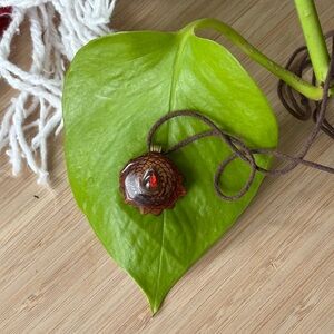 mini Third Eye Pinecone necklace with Ammonite❤️✨